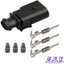 Stecker kompatibel zu VW 1J0973803   1J0973703 Reparaturset 3-pol. Steckverbinder Stift / Buchse 