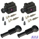 2x Stecker Reparatursatz 2-pol Buchse passt zu VW 1J0973702, Tülle 6N0906102 ABS