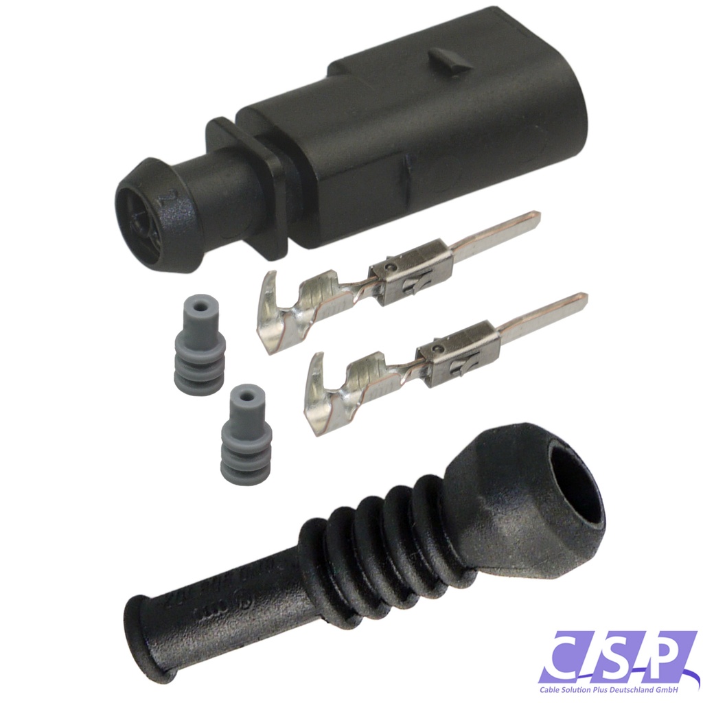 Stecker Reparatursatz 2-pol. Stift passt zu VW 1J0973802, Tülle 6N0906102 ABS