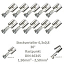 10 Steckverteiler Abzweiger Flachsteckhülse Flachstecker 6,3x0,8  1,5² DIN 46345