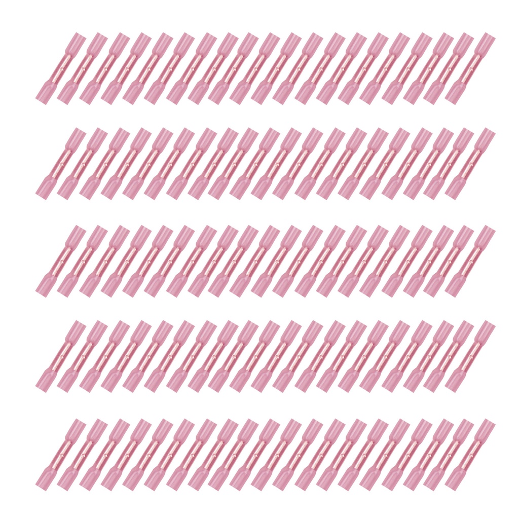 [33-0392-100] 100x Schrumpfverbinder 0,50 - 1,50²  rot Kleber Stoss- Quetschverbinder