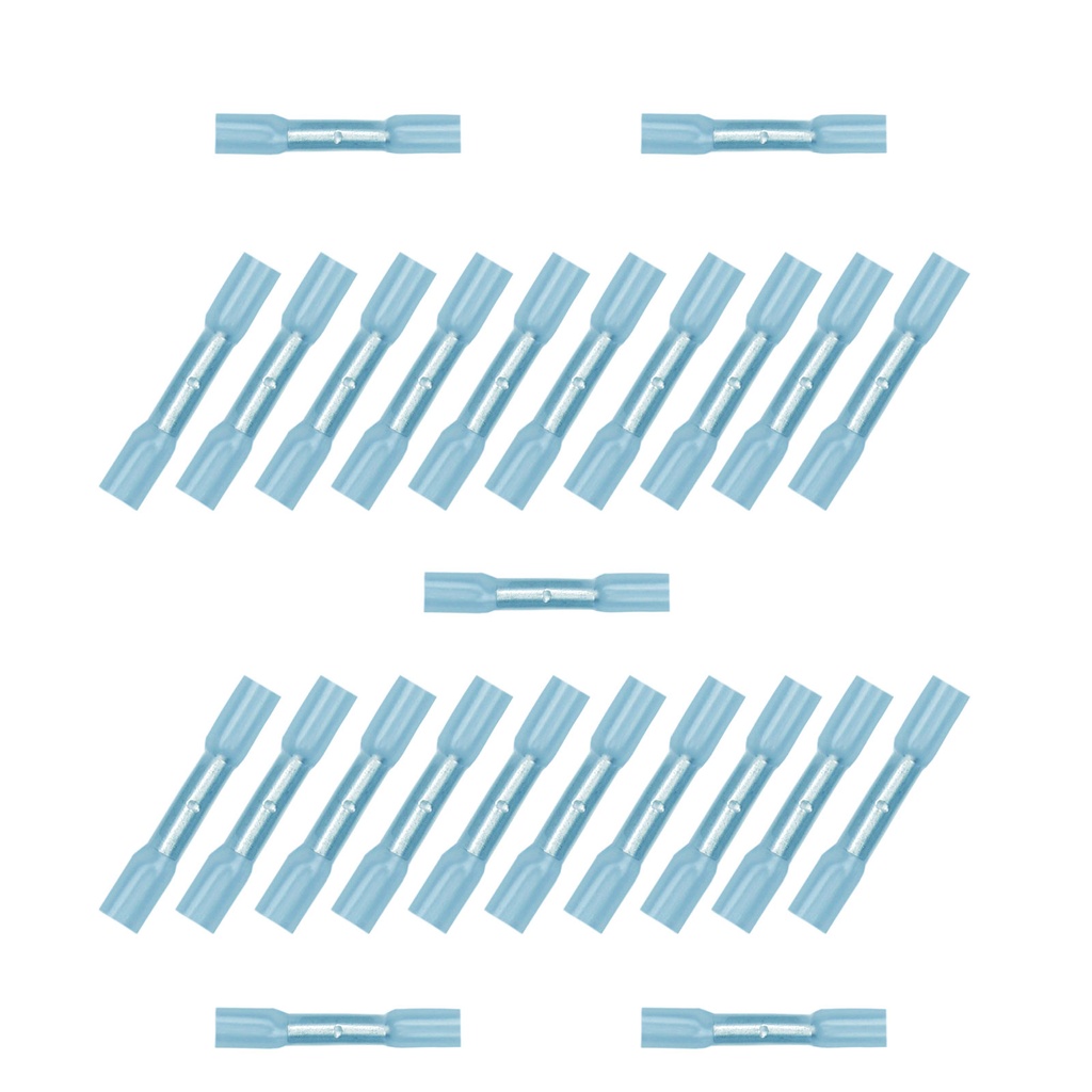[33-0393-025] 25x Schrumpfverbinder 1,50 - 2,50²  blau Kleber Stoss- Quetschverbinder