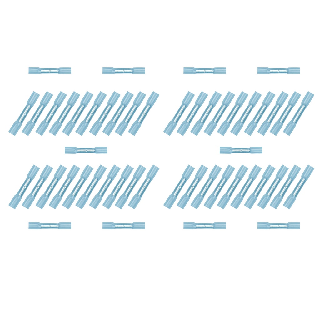 [33-0393-050] 50x Schrumpfverbinder 1,50 - 2,50²  blau Kleber Stoss- Quetschverbinder