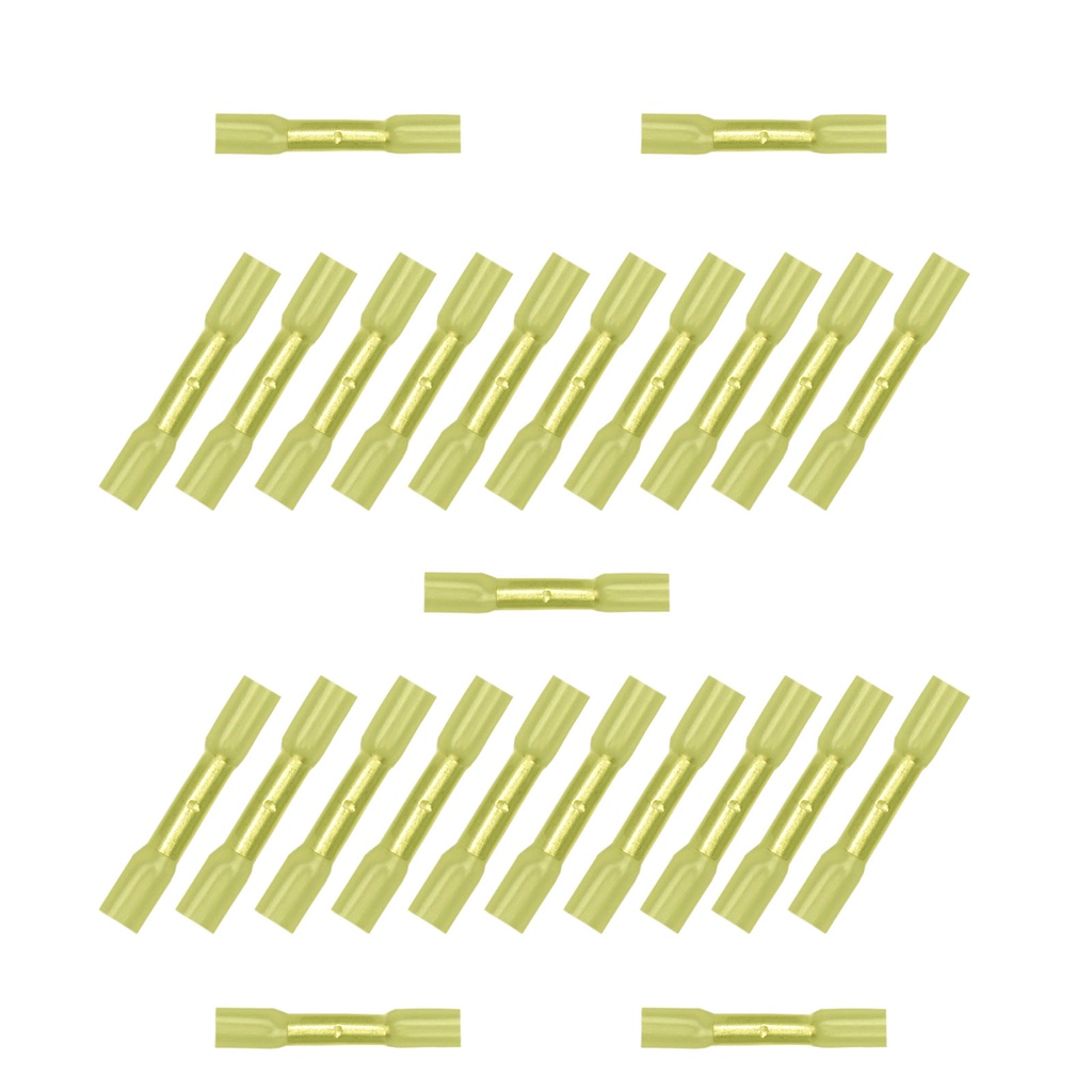 [33-0394-025] 25x Schrumpfverbinder 4,00 - 6,00²  gelb Kleber Stoss- Quetschverbinder