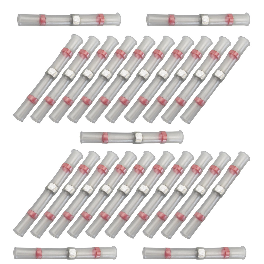 [33-0787-025] 25x Lötverbinder 0,50 - 1,50²  rot Kleber Schrumpfverbinder Quetschverbinder