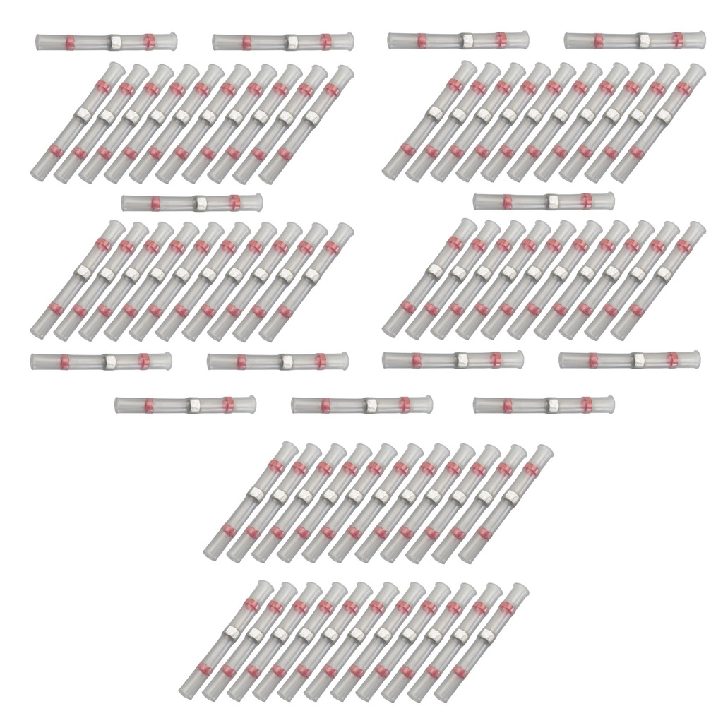 [33-0787-075] 75x Lötverbinder 0,50 - 1,50²  rot Kleber Schrumpfverbinder Quetschverbinder