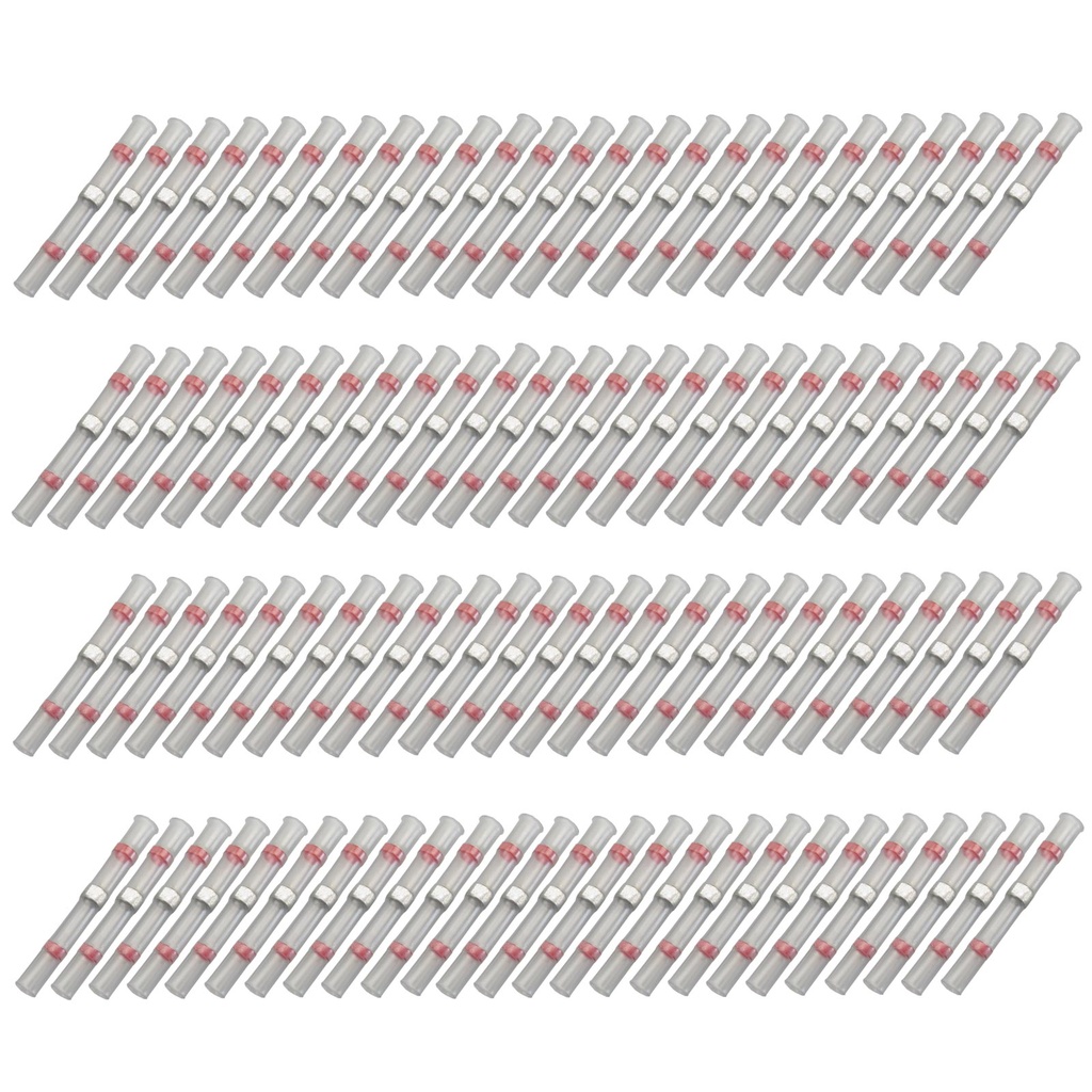 [33-0787-100] 100x Lötverbinder 0,50 - 1,50²  rot Kleber Schrumpfverbinder Quetschverbinder