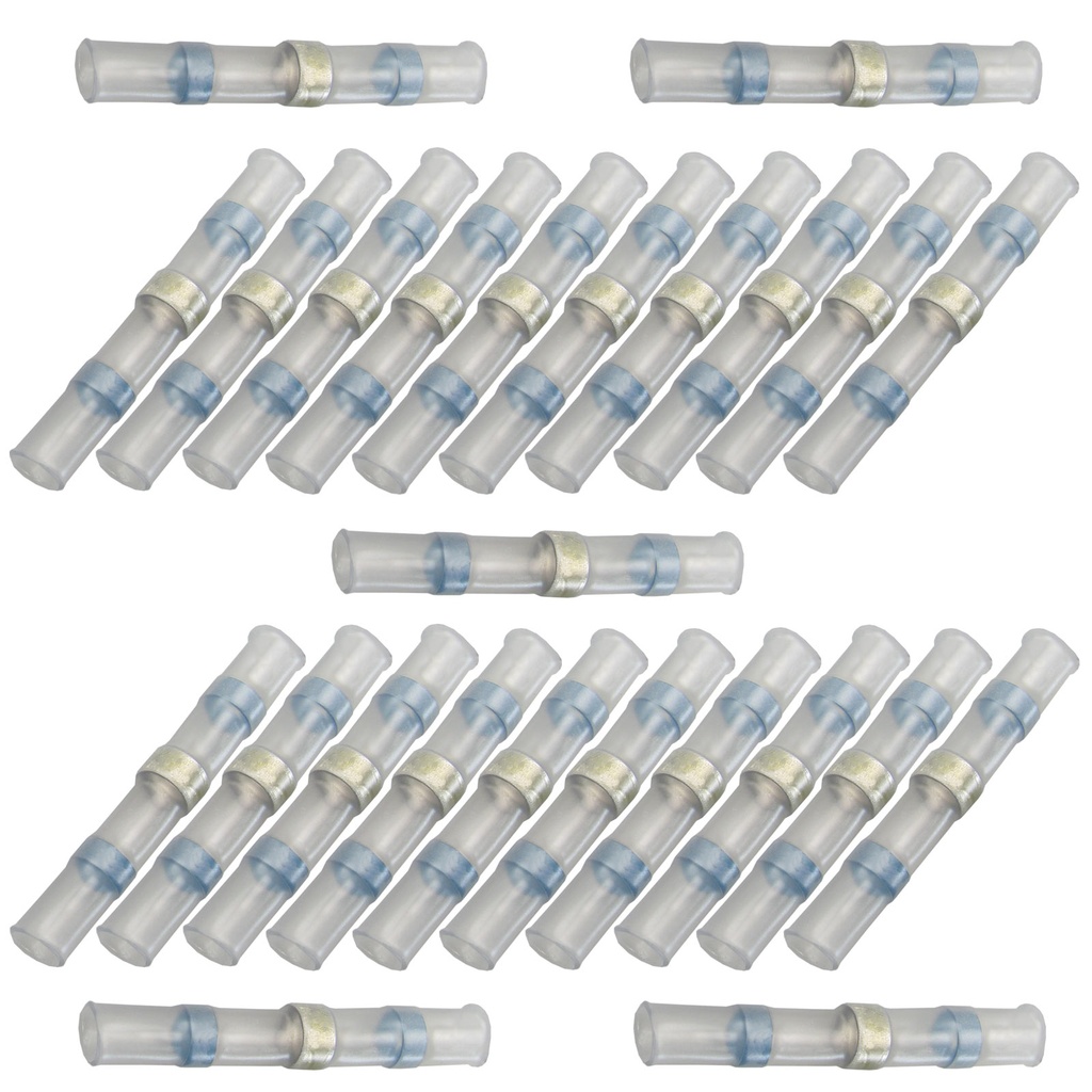 [33-0788-025] 25x Lötverbinder 1,50 - 2,50²  blau Kleber Schrumpfverbinder Quetschverbinder