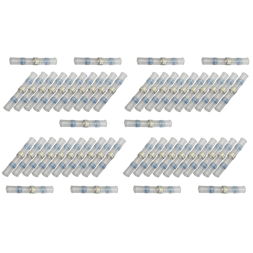 [33-0788-050] 50x Lötverbinder 1,50 - 2,50²  blau Kleber Schrumpfverbinder Quetschverbinder