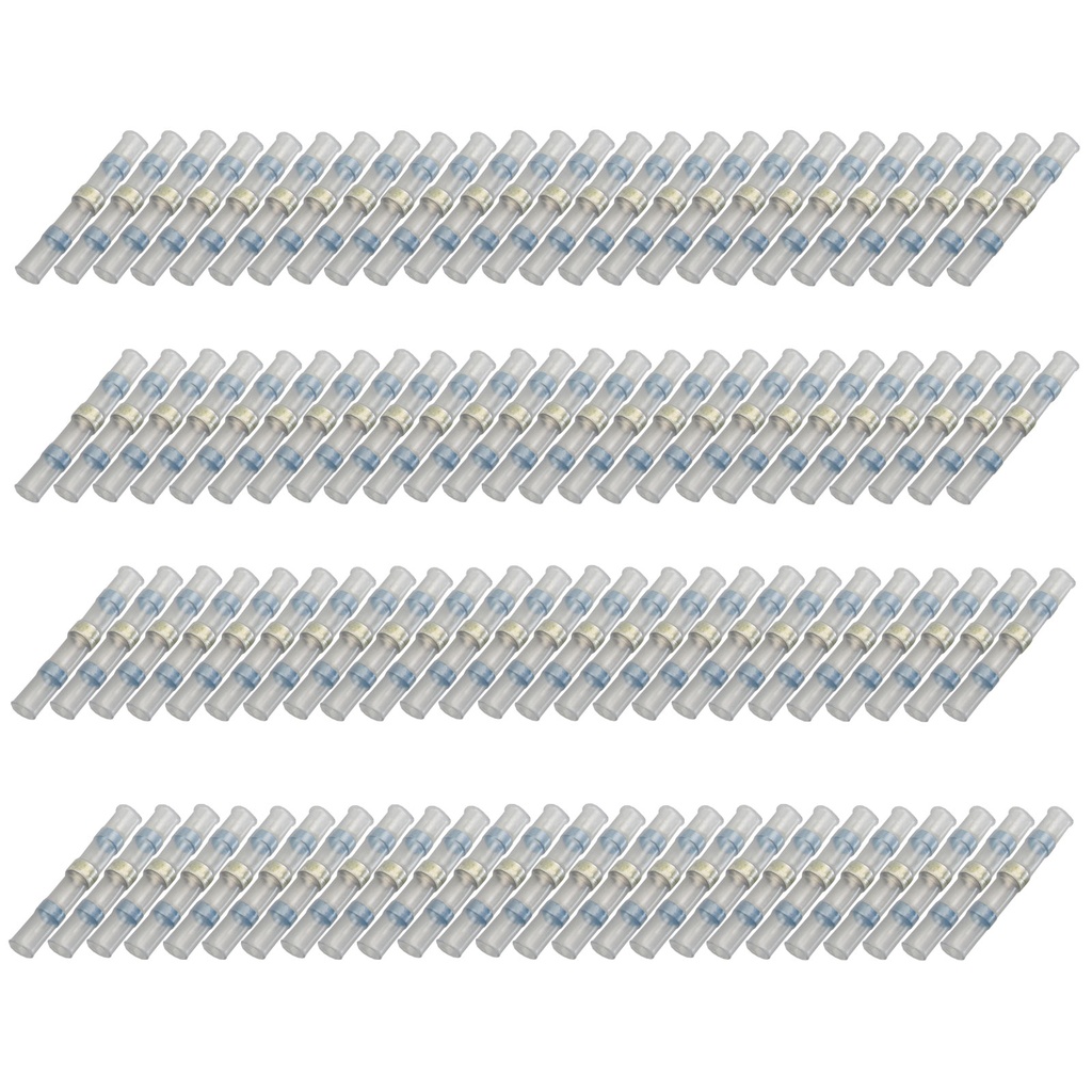 [33-0788-100] 100x Lötverbinder 1,50 - 2,50²  blau Kleber Schrumpfverbinder Quetschverbinder