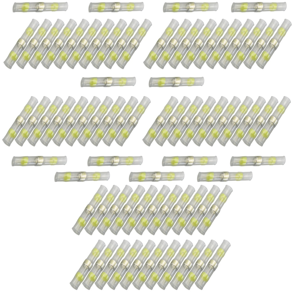 [33-0789-075] 75x Lötverbinder 4,00 - 6,00²  gelb Kleber Schrumpfverbinder Quetschverbinder