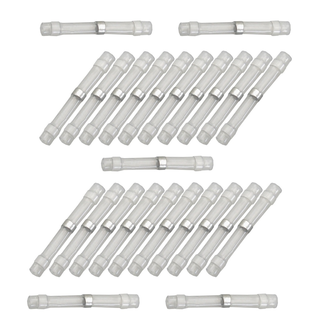[33-0786-025] 25x Lötverbinder 0,25 - 0,35² weiß Kleber Schrumpfverbinder Quetschverbinder