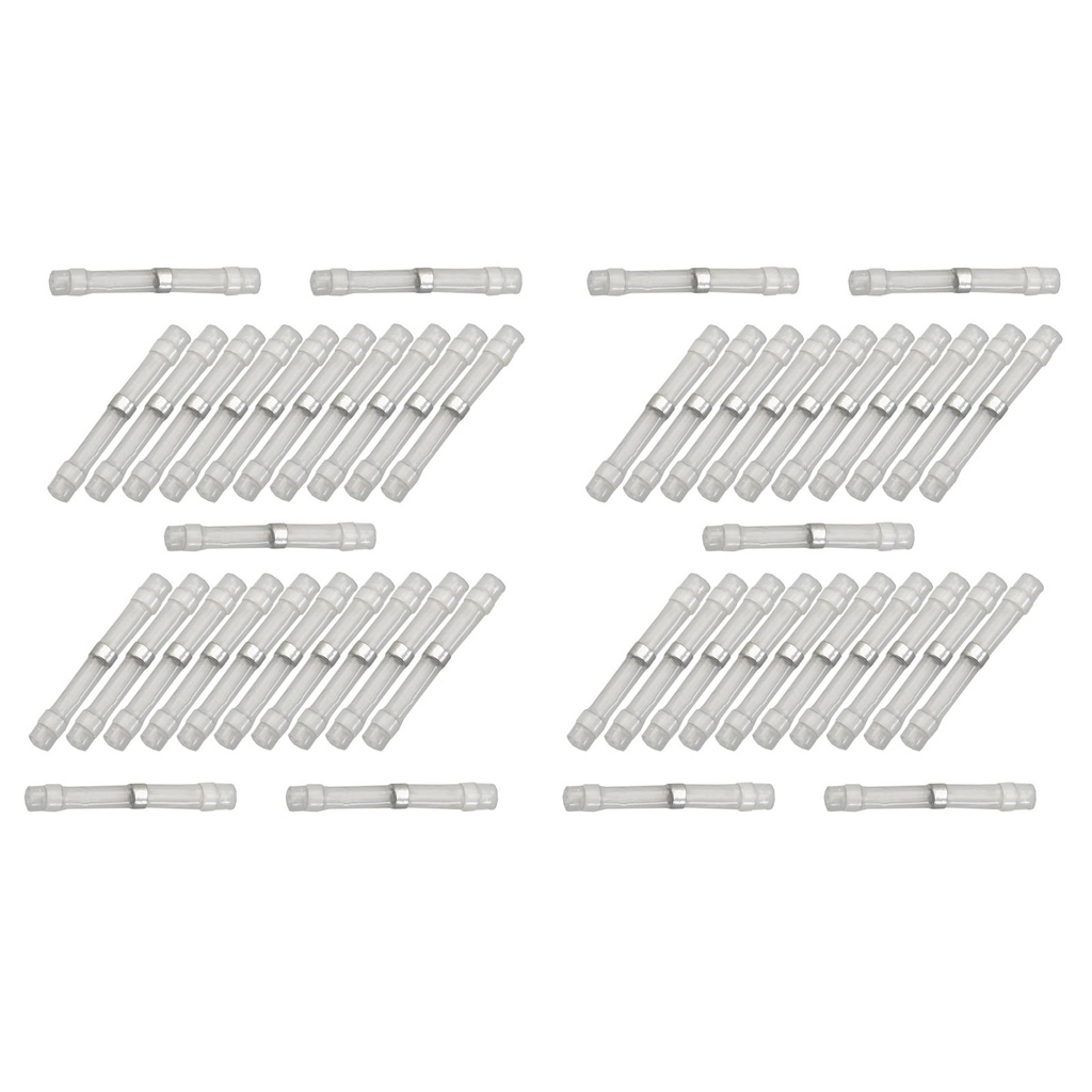 [33-0786-050] 50x Lötverbinder 0,25 - 0,35² weiß Kleber Schrumpfverbinder Quetschverbinder