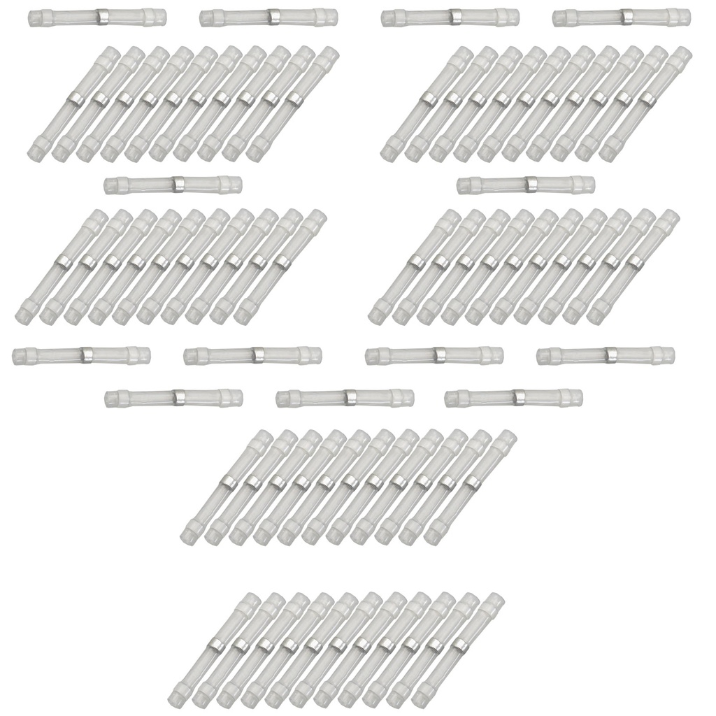 [33-0786-075] 75x Lötverbinder 0,25 - 0,35² weiß Kleber Schrumpfverbinder Quetschverbinder