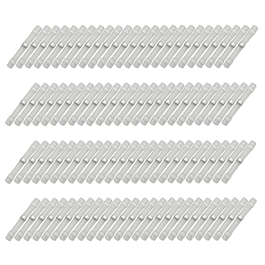 [33-0786-100] 100x Lötverbinder 0,25 - 0,35² weiß Kleber Schrumpfverbinder Quetschverbinder
