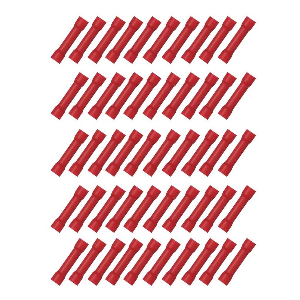 [33-0783-050] 50x Stoßverbinder 0,50 - 1,50²  rot Quetschverbinder Kabelverbinder Elektrik
