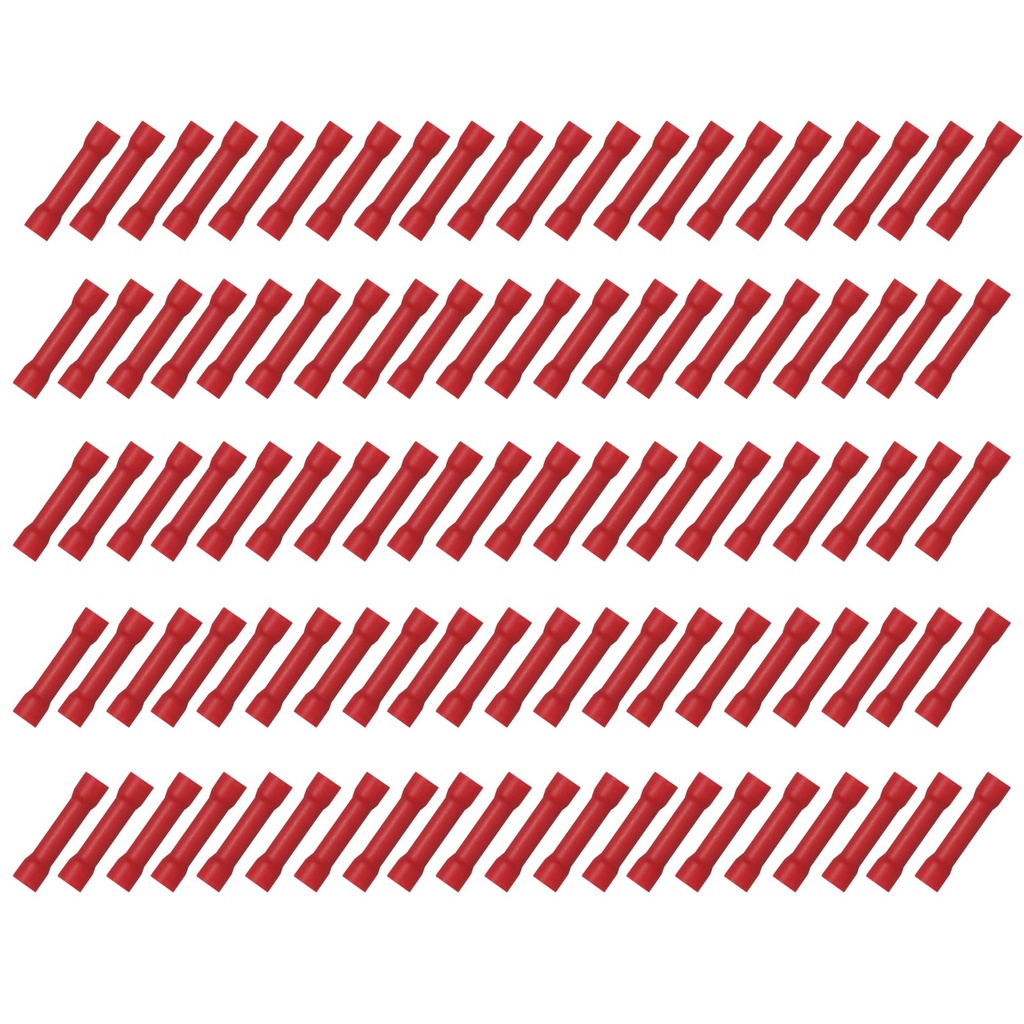 [33-0783-100] 100x Stoßverbinder 0,50 - 1,50²  rot Quetschverbinder Kabelverbinder Elektrik