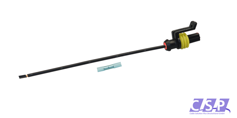 [33-0107] Superseal 1-polig konfektioniertes Buchsengehäuse, 250mm, Leitung H07V-K 1,50mm², Schrumpfverbinder