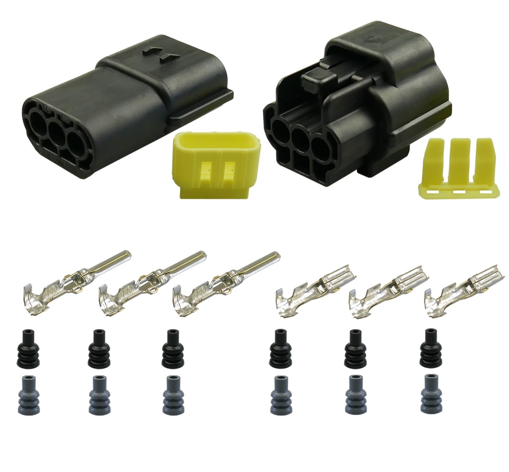 [33-1075] Econoseal 070 J Mark II Serie Stift- Buchsengehäuse 3-pol. Set LKW AUTO Motorrad