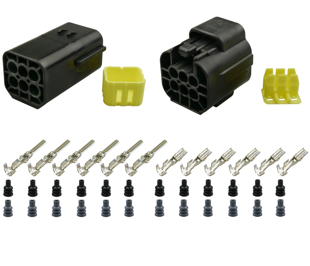[33-1081] Econoseal 070 J Mark II Serie Stift- Buchsengehäuse 6-pol. Set LKW AUTO Motorrad