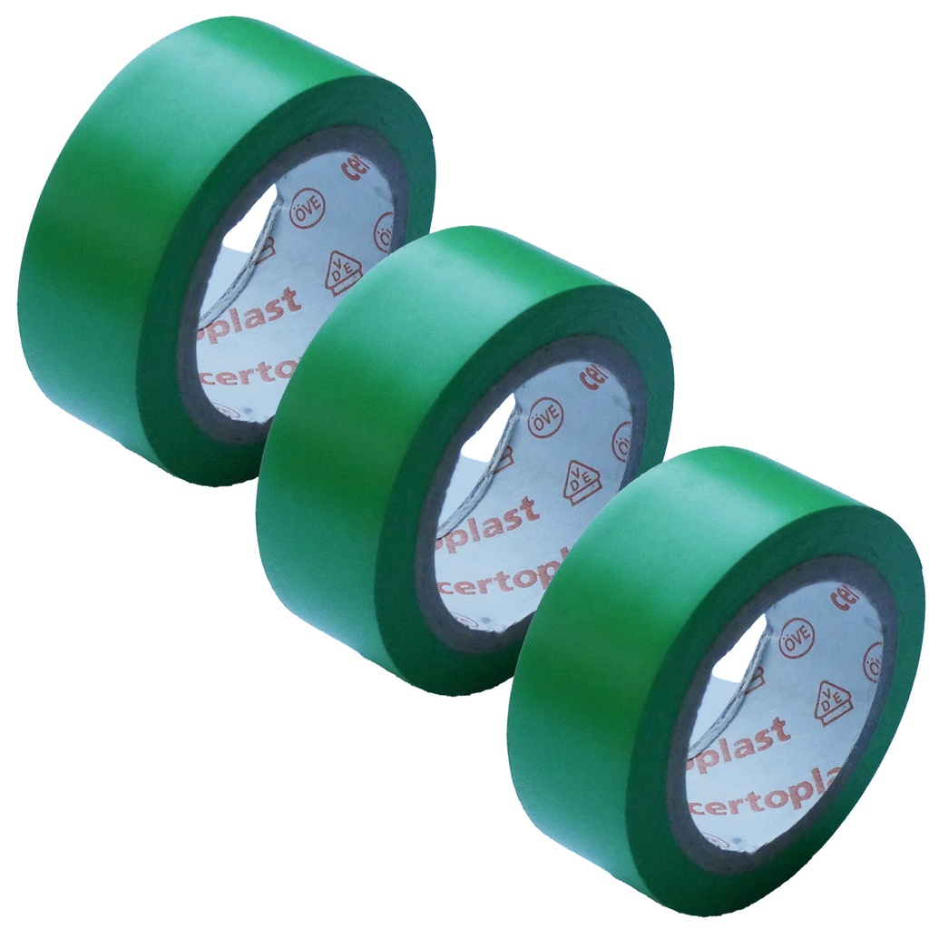 [33-1090-3-gn] 3x Isolierband grün 4,5m x 15mm Klebeband Tape PVC VDE Elektrik Industrie KFZ