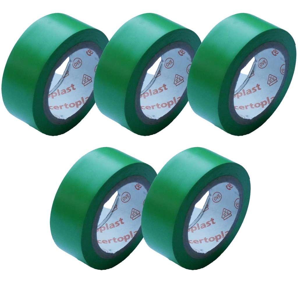 [33-1091-5-gn] 5x Isolierband grün 4,5m x 15mm Klebeband Tape PVC VDE Elektrik Industrie KFZ