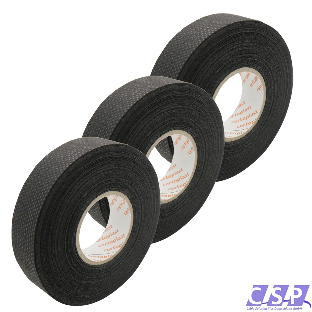 [33-0179-03] 3xTape Klebeband Gewebeband Vlies 19mm x 25m Tapeband Isolierband KFZ PKW Elektro Industrie