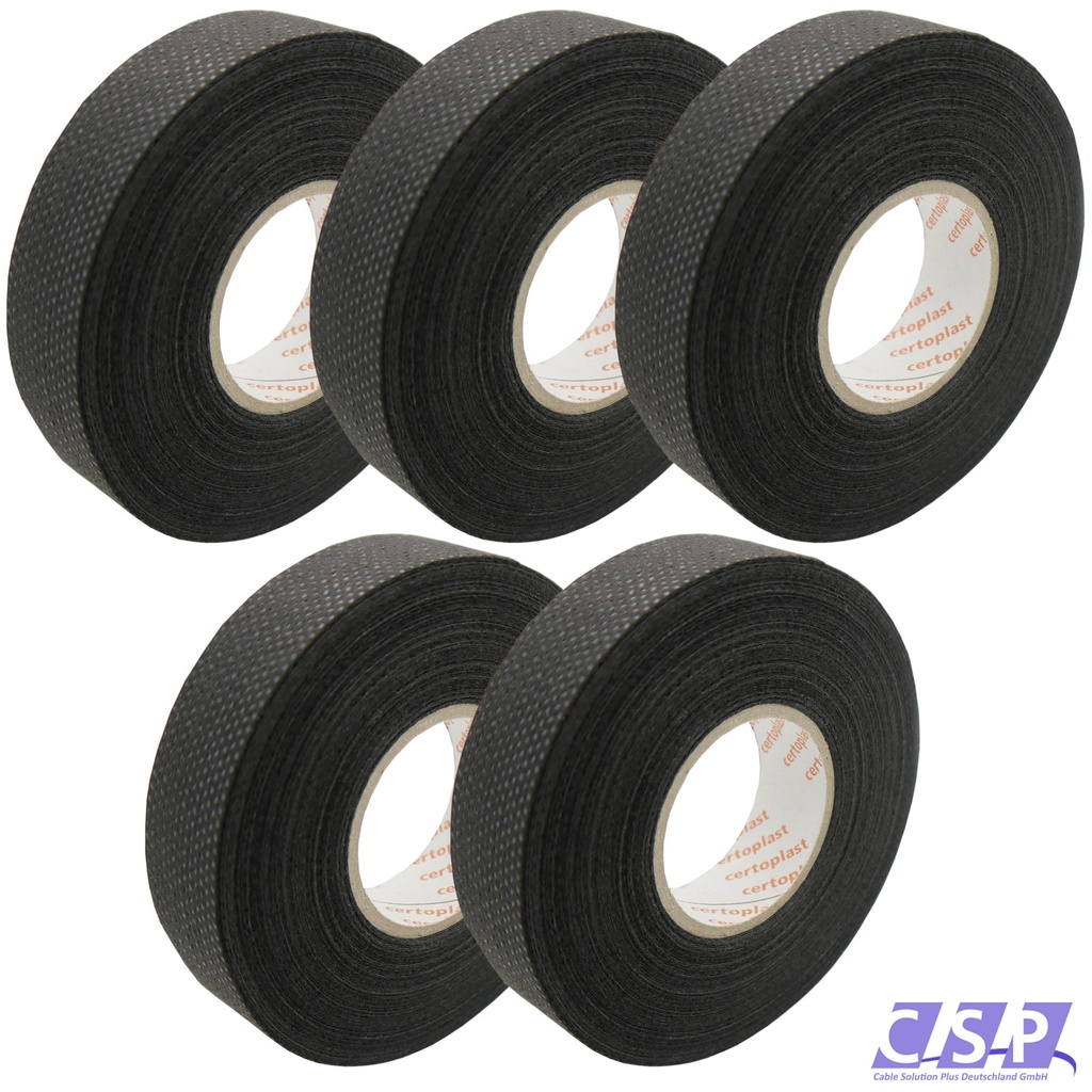 [33-0179-05] 5xTape Klebeband Gewebeband Vlies 19mm x 25m Tapeband Isolierband KFZ PKW Elektro Industrie