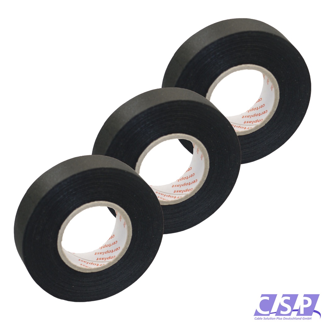 [33-0147-03] 3x Tape Klebeband Gewebeband 19mm x 25m Tapeband Isolierband KFZ PKW Elektro Industrie