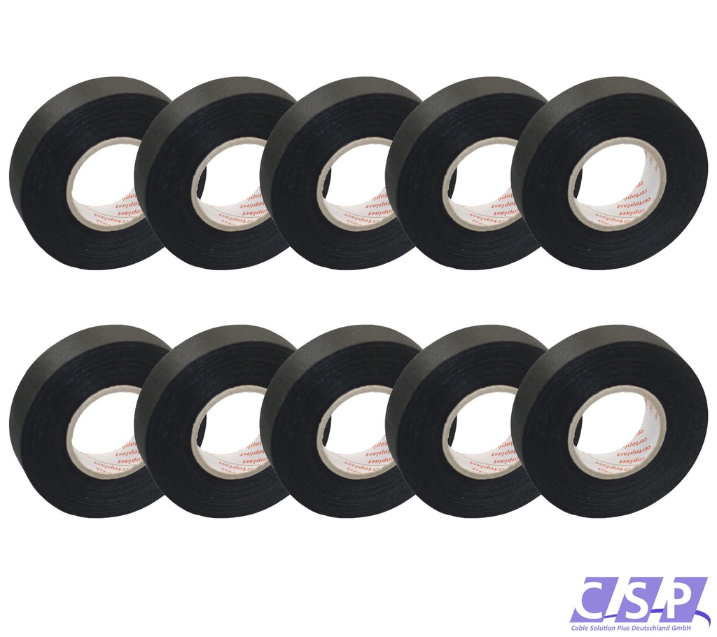 [33-0147-10] 10x Tape Klebeband Gewebeband 19mm x 25m Tapeband Isolierband KFZ PKW Elektro Industrie