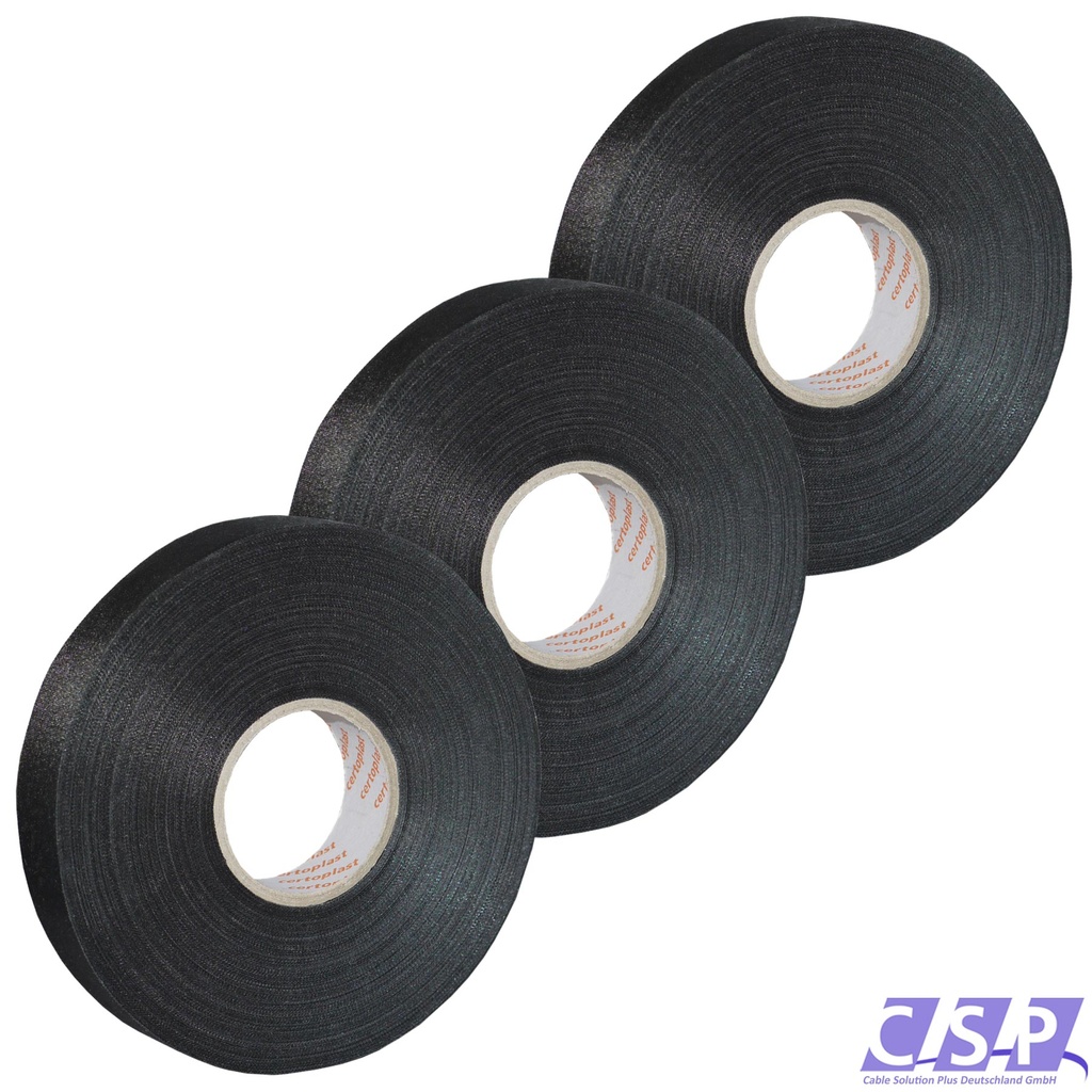 [33-0149-03] 3x Tape Klebeband Gewebeband 19mm x 50m Tapeband Isolierband KFZ PKW LKW Industrie Elektro