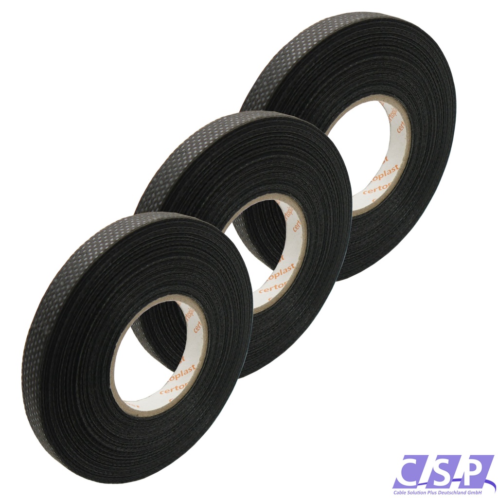 [33-0148-03] 3x Tape Klebeband Gewebeband Vlies 9mm x 25m Tapeband Isolierband KFZ PKW Elektro Industrie