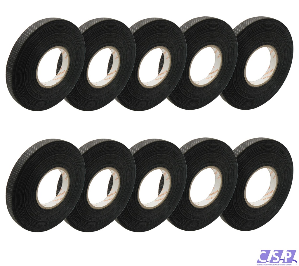 [33-0148-10] 10x Tape Klebeband Gewebeband Vlies 9mm x 25m Tapeband Isolierband KFZ PKW Elektro Industrie