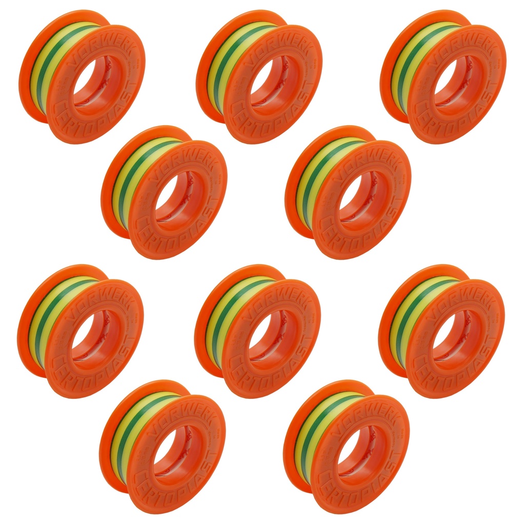[33-1092-10-gn-ge] 10x Isolierband grün-gelb 4,5m x 15mm Klebeband Tape PVC VDE Elektrik Industrie KFZ