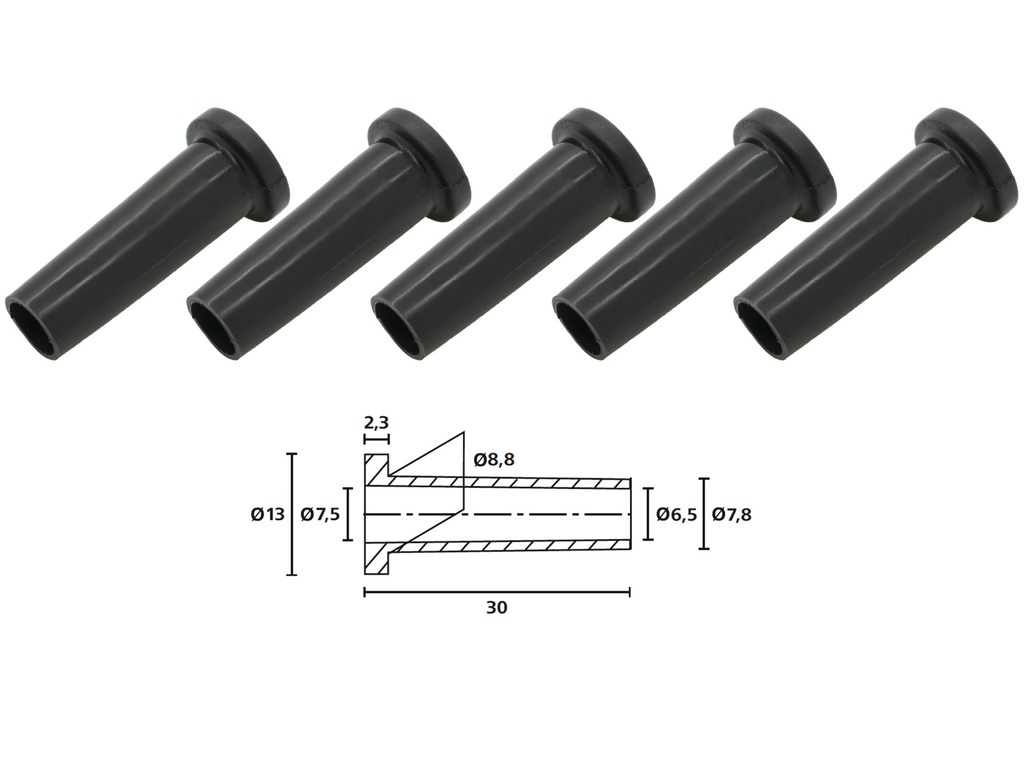 [33-1104] 5x Hellermann TYP HV2210 Tülle Knickschutztülle Durchführungstülle Elektrik
