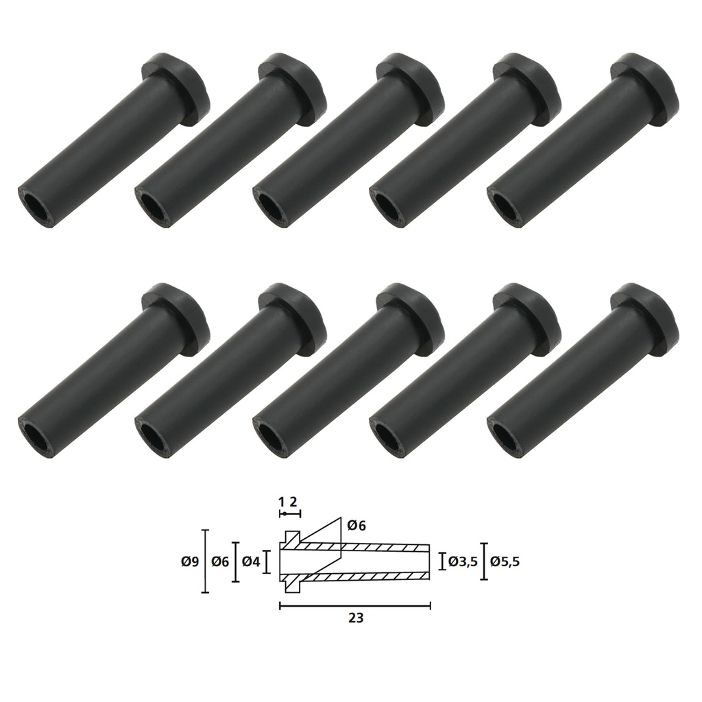 [33-1106] 10x Hellermann TYP HV2213 Tülle Knickschutztülle Durchführungstülle Elektrik