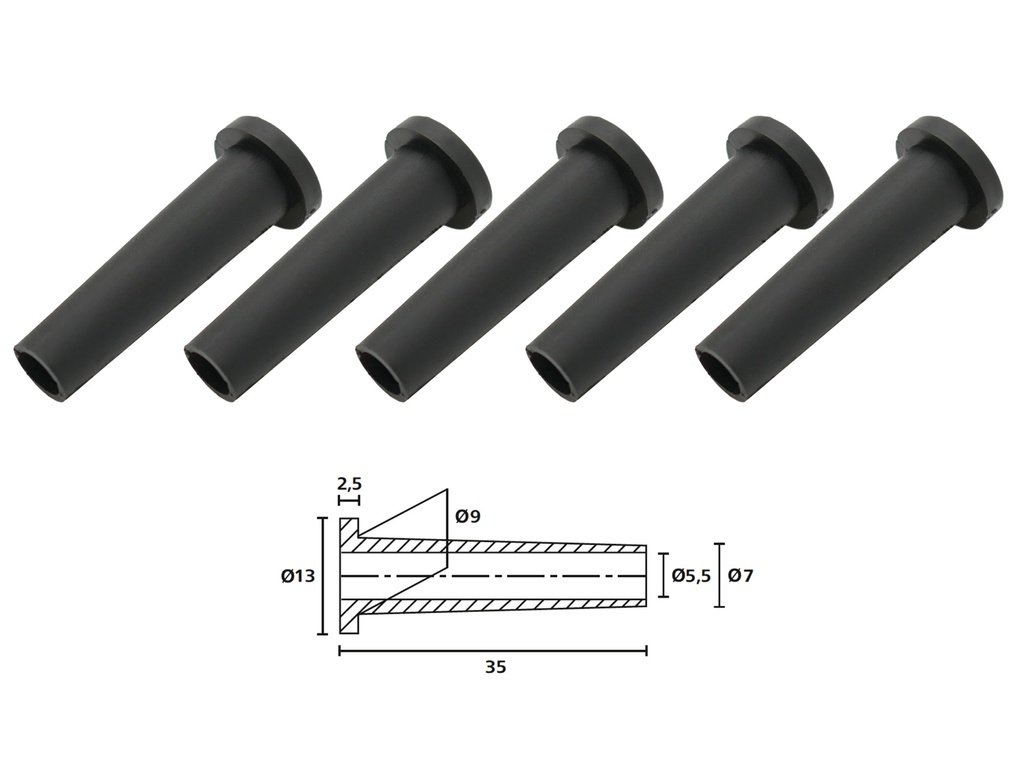 [33-1107] 5x Hellermann TYP HV2101 Tülle Knickschutztülle Durchführungstülle Elektrik