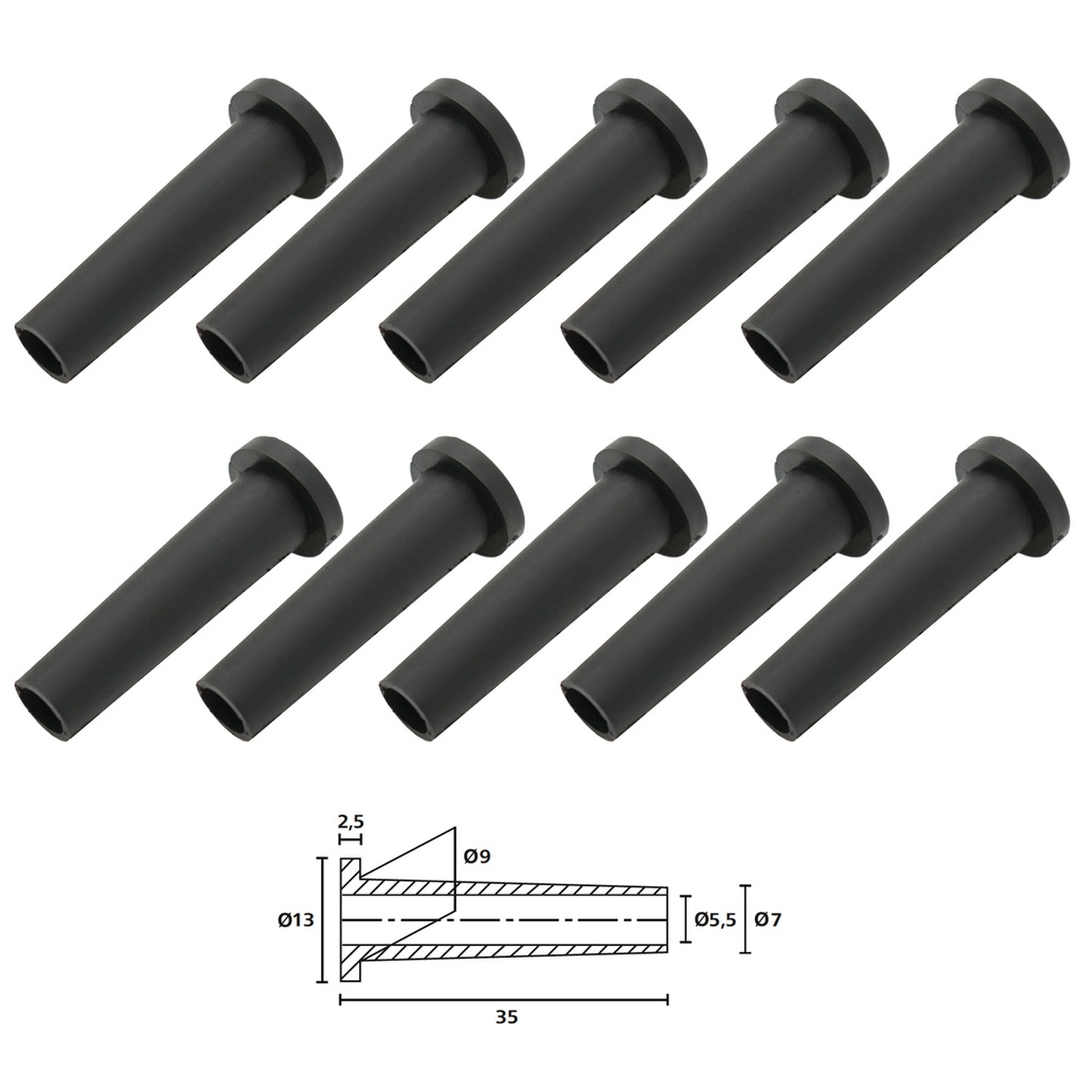 [33-1118] 10x Hellermann TYP HV2101 Tülle Knickschutztülle Durchführungstülle Elektrik