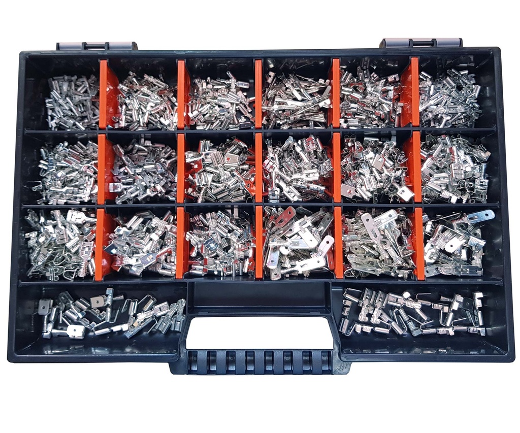 [33-0992-SK] Set Flachsteckhülsen / Flachstecker 2,8x0,8 / 4,8x0,8 / 6,3x0,8 n. DIN 855 Teile