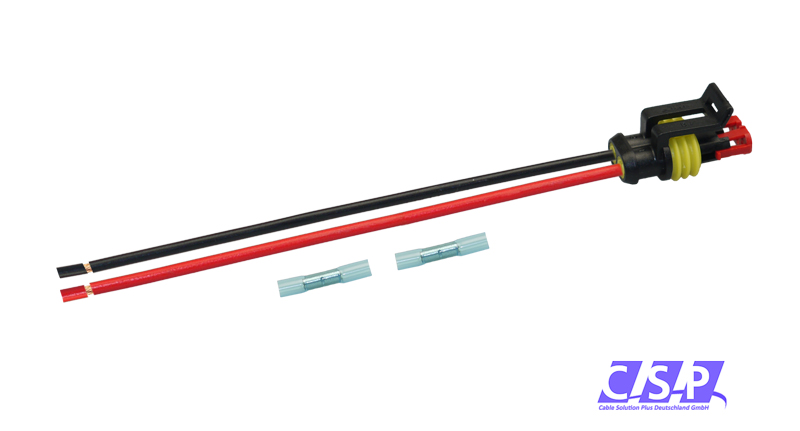 [33-0114-GE] Superseal 2-polig konfektioniertes Buchsengehäuse, 250mm, Leitung FLRY 1,50mm², Schrumpfverbinder