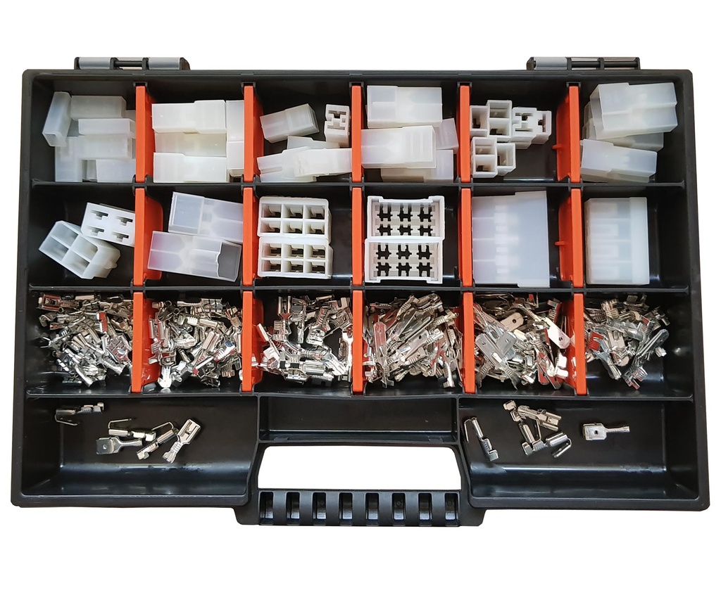 [33-0993-SK] Set Steckverbinder Gehäuse Flachsteckhülsen / Flachstecker 6,3x0,8 215 Teile