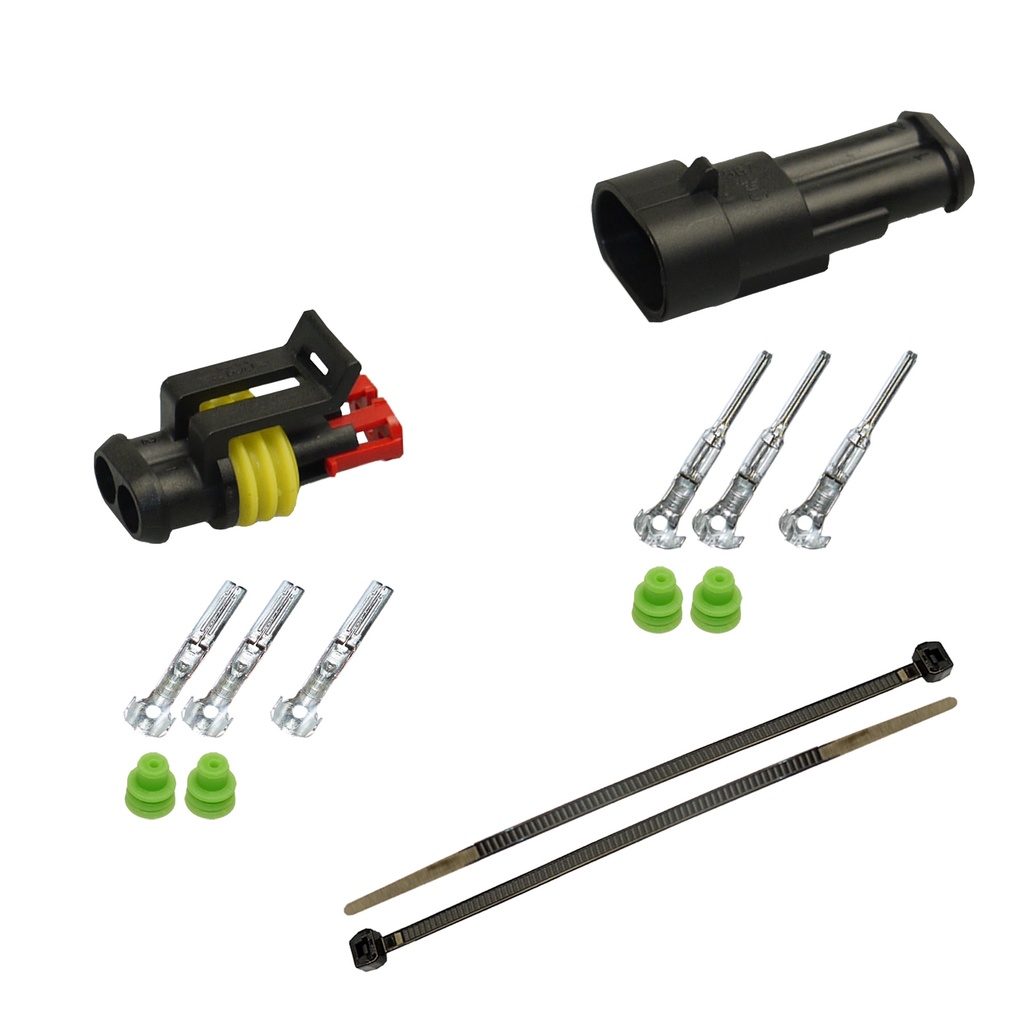 [33-0001-GN] Superseal Gehäuse Set 2-polig, 0,35mm² - 0,50mm²