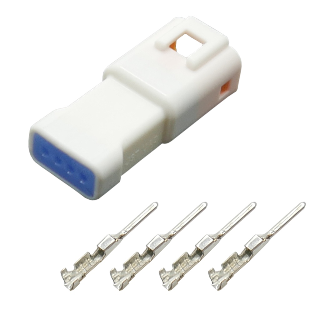 [33-1163] JWPF Stecker Stift 4-polig gedichtet IP67  Steckverbinder JST 04T-JWPF-VSLE-S mit passenden Crimp Kontakten