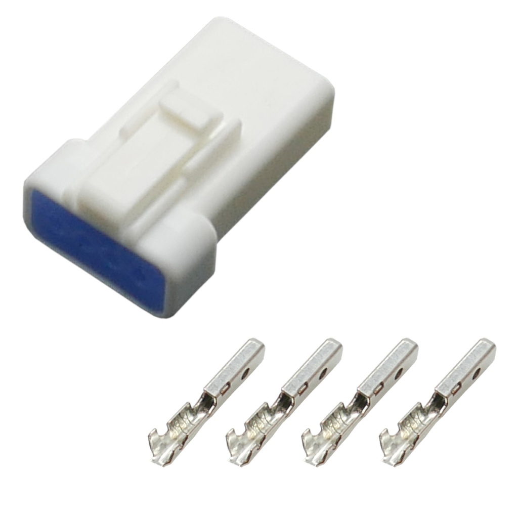 [33-1164] JWPF Stecker Buchse 4-polig gedichtet IP67  Steckverbinder JST 04R-JWPF-VSLE-S mit passenden Crimp Kontakten