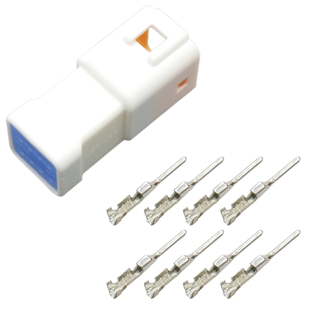 [33-1167] JWPF Stecker Stift 8-polig gedichtet IP67  Steckverbinder JST 08T-JWPF-VSLE-D mit passenden Crimp Kontakten