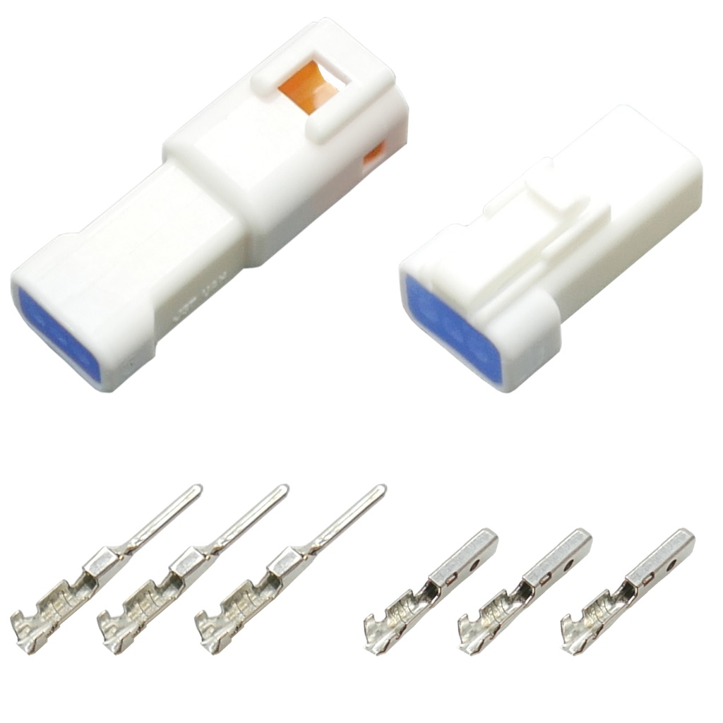 [33-1170] JWPF Stecker Set 3-polig gedichtet IP67  Steckverbinder JST 03R-JWPF-VSLE-S und 03R-JWPF-VSLE-S mit passenden Crimp Kontakten