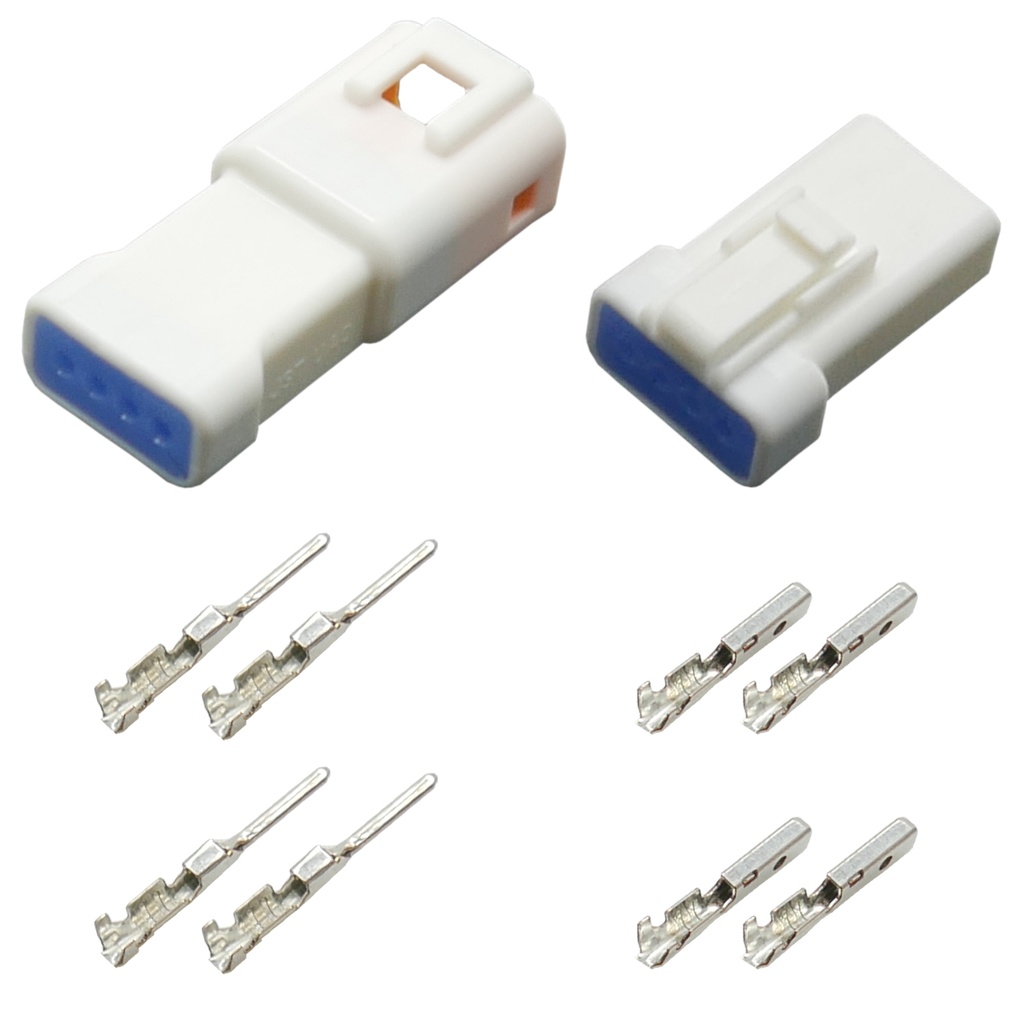 [33-1171] JWPF Stecker Set 4-polig gedichtet IP67  Steckverbinder JST 04R-JWPF-VSLE-S und 04R-JWPF-VSLE-S mit passenden Crimp Kontakten