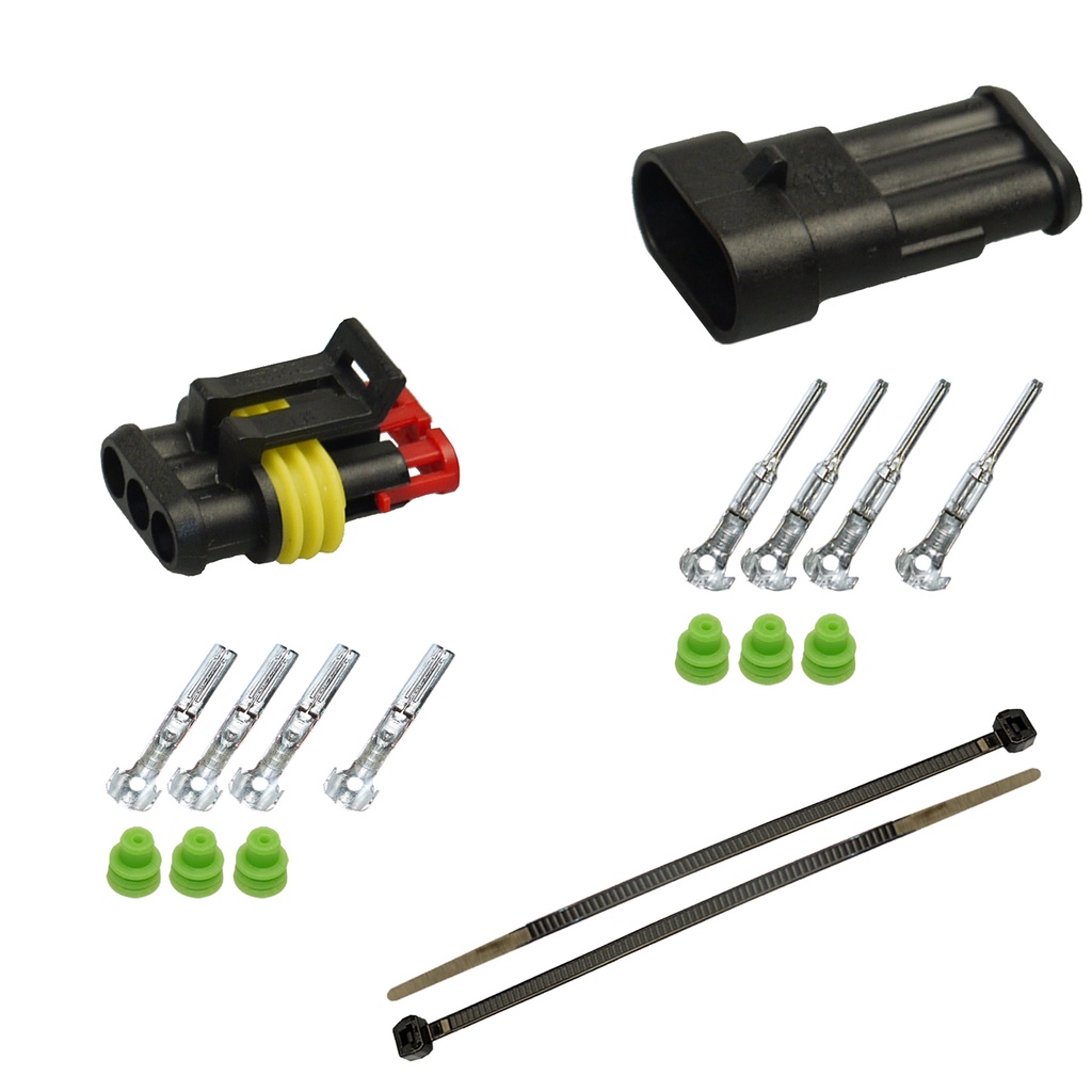 [33-0002-GN] Superseal Gehäuse Set 3-polig, 0,35mm² - 0,50mm²