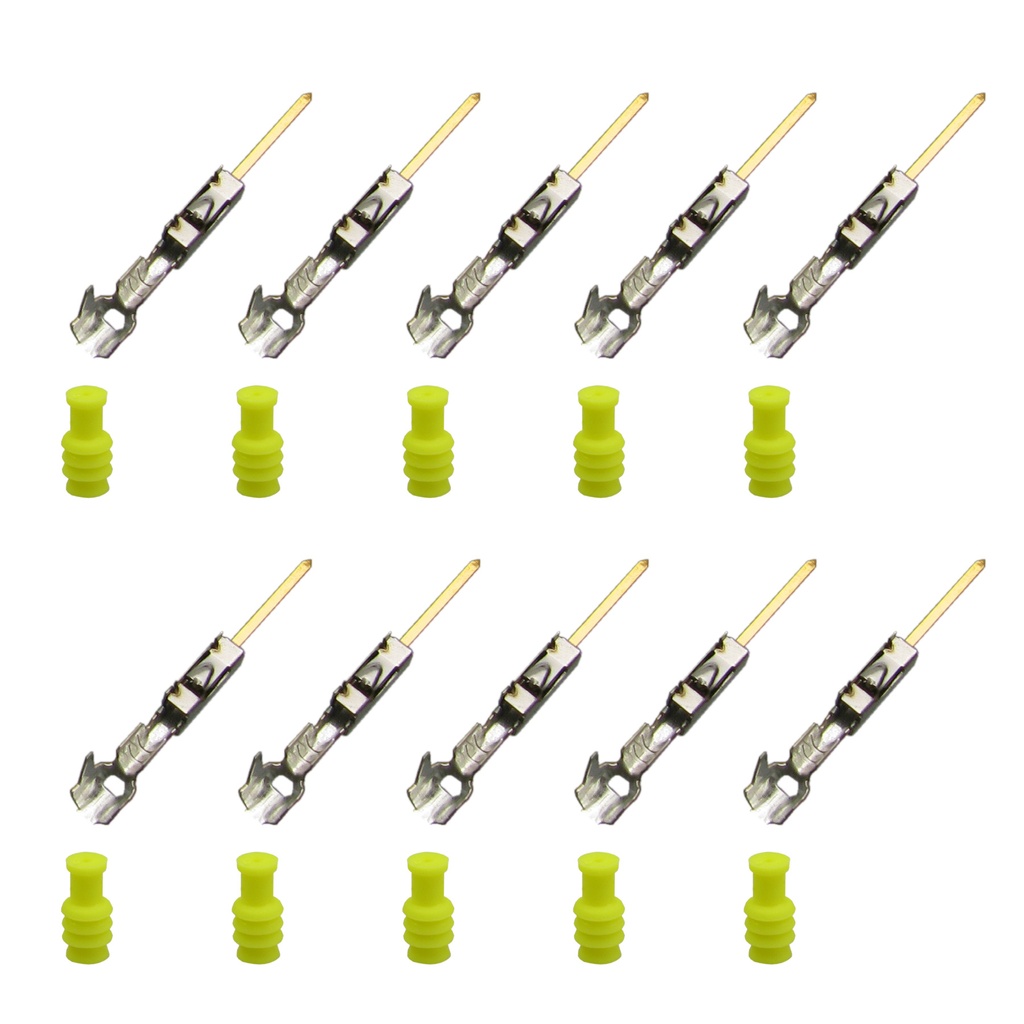 [33-0792-GELB] 10x MQS Quadlock MOST Stift Kontakt Seal 0,25²-0,35² BMW 1 393 705.9 1393705.9