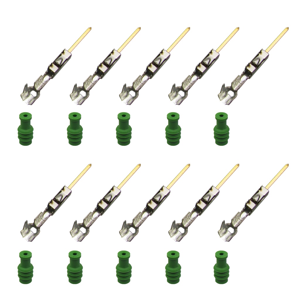 [33-0792-GRUEN] 10x MQS Quadlock MOST Stift Kontakt Seal 0,25²-0,35² BMW 1 393 705.9 / 1393705.9